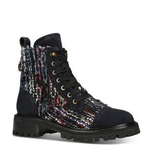 Kurt Geiger tweed combat boots